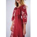 Embroidered Maxi Dress "Cool Geometry" Maroon